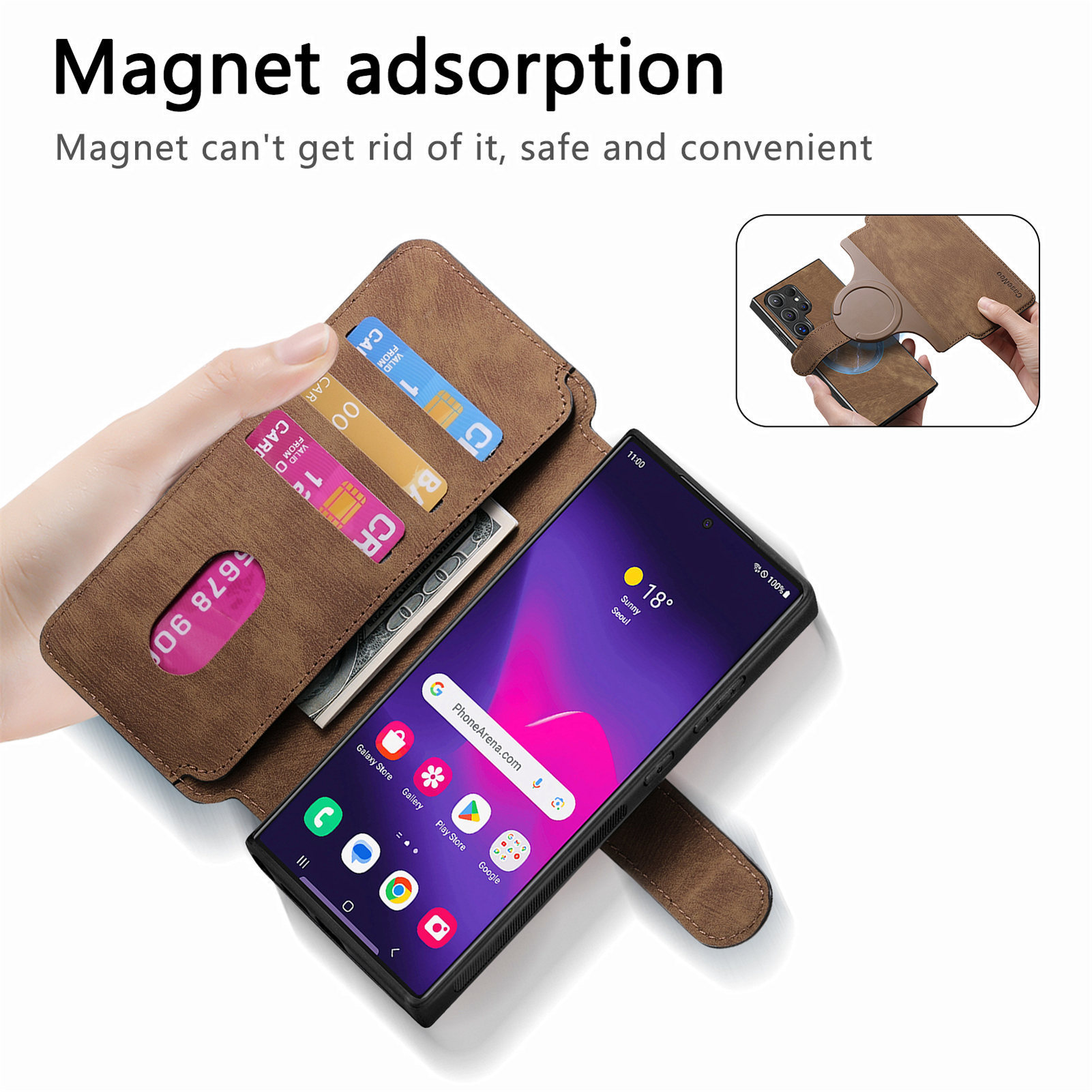 Compatible with Samsung S26U/25Ultra phone case A57 magnetic 2-in-1 S24P detachable cover A36 protective case