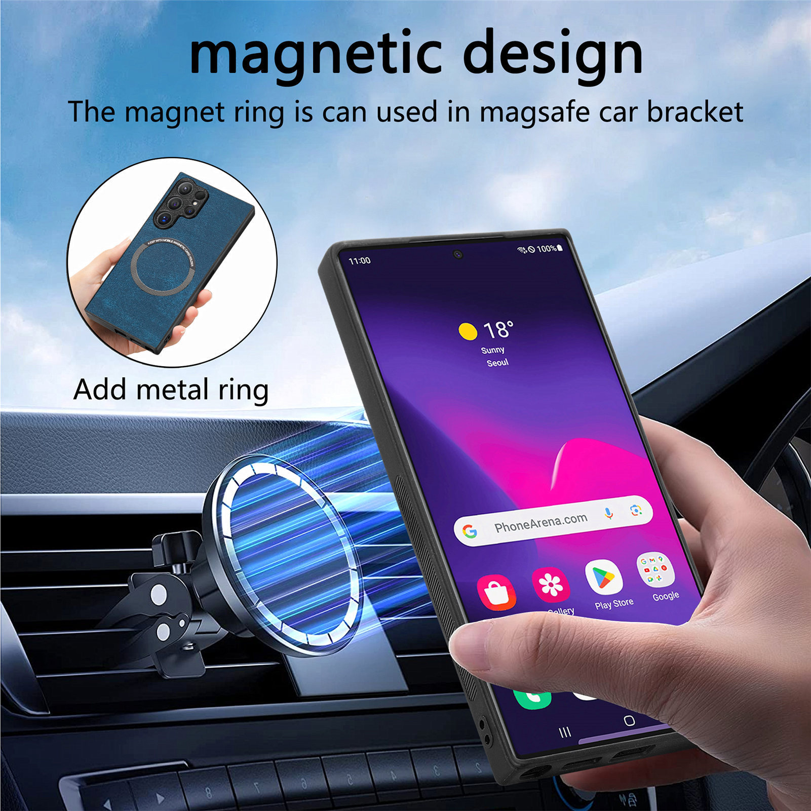 Compatible with Samsung S26U/25Ultra phone case A57 magnetic 2-in-1 S24P detachable cover A36 protective case