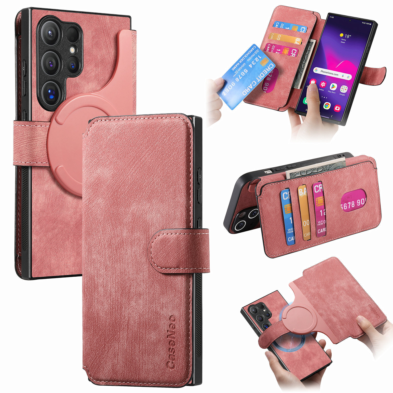 Compatible with Samsung S26U/25Ultra phone case A57 magnetic 2-in-1 S24P detachable cover A36 protective case