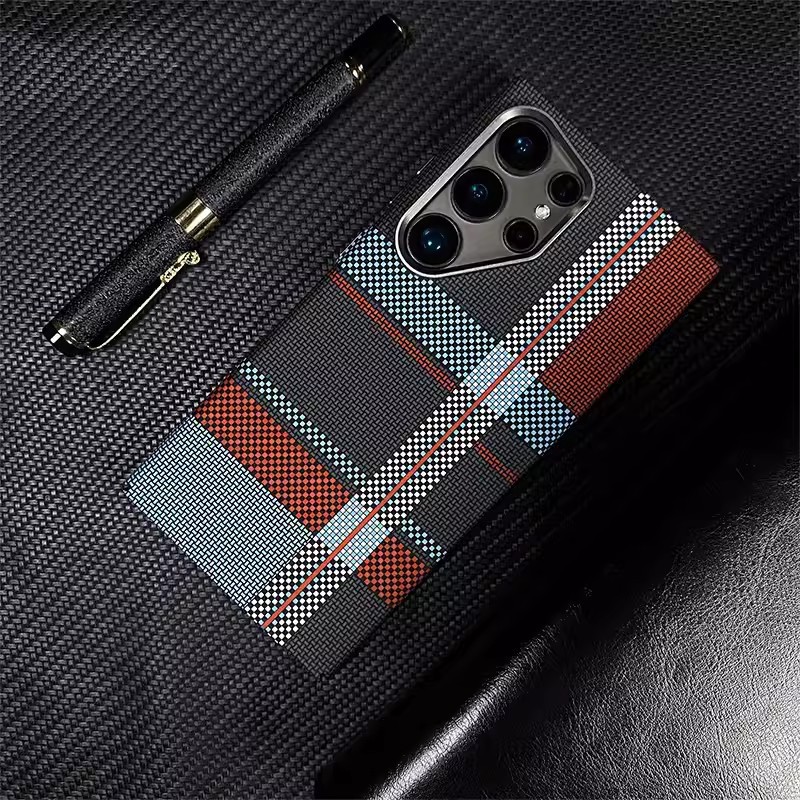 Compatible with Samsung S26 Ultra phone case, glow-in-the-dark S25/24P, built-in magnetic Kevlar textured shockproof protective case