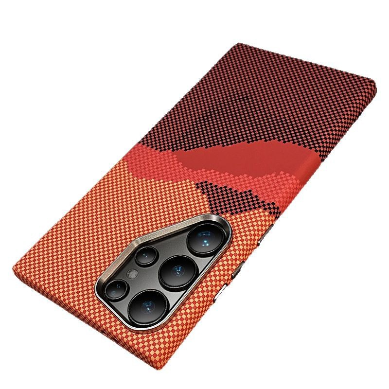 Compatible with Samsung S26 Ultra phone case, glow-in-the-dark S25/24P, built-in magnetic Kevlar textured shockproof protective case