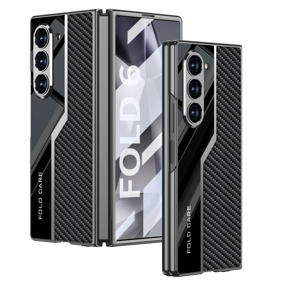 Compatible with Samsung ZFold7/6/5 phone case, electroplated leather case, screen protector, and shockproof protective case for foldable phones.