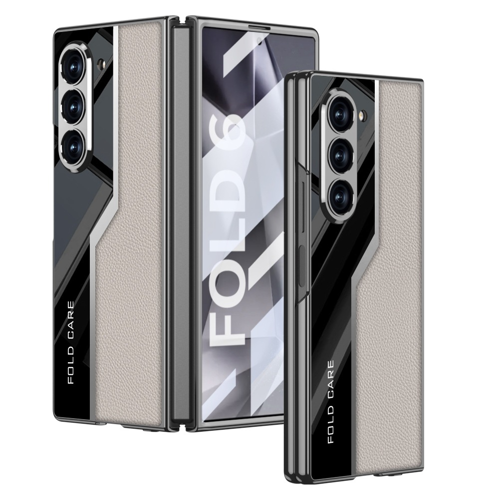 Compatible with Samsung ZFold7/6/5 phone case, electroplated leather case, screen protector, and shockproof protective case for foldable phones.
