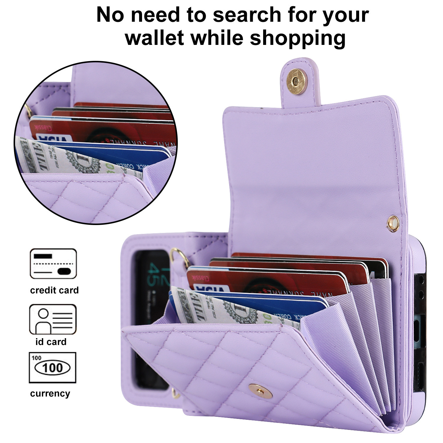 Compatible with Samsung ZFlip 7/6/5 phone case, 4/3 size, Chanel-style crossbody bag, Razr 60/50 folding screen protective case