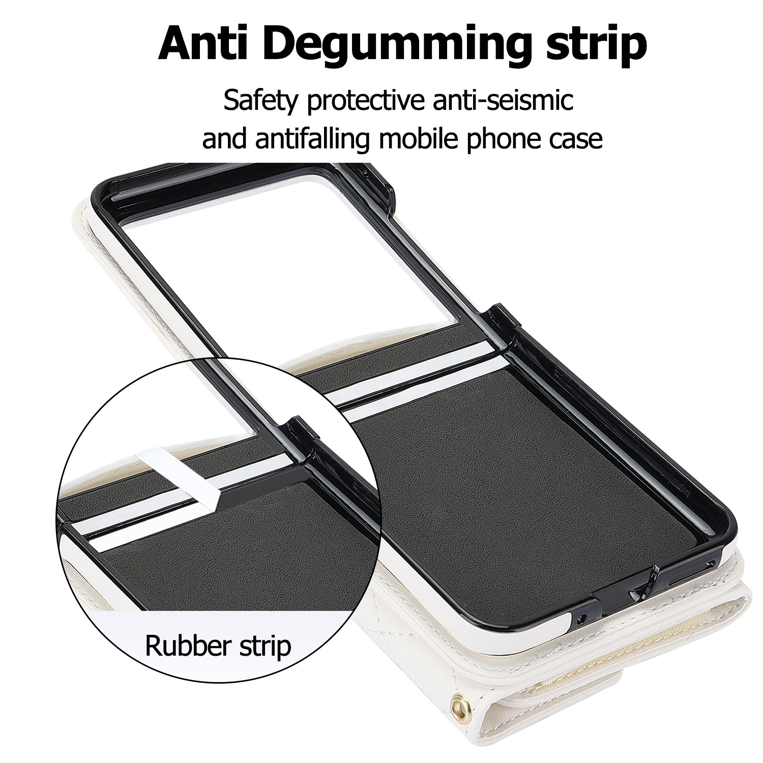 Compatible with Samsung ZFlip 7/6/5 phone case, 4/3 size, Chanel-style crossbody bag, Razr 60/50 folding screen protective case