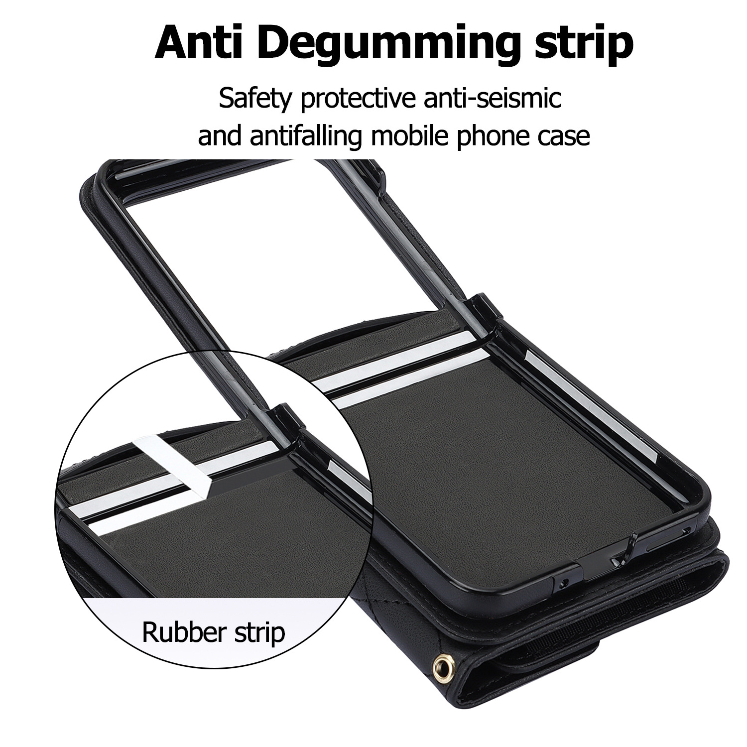 Compatible with Samsung ZFlip 7/6/5 phone case, 4/3 size, Chanel-style crossbody bag, Razr 60/50 folding screen protective case