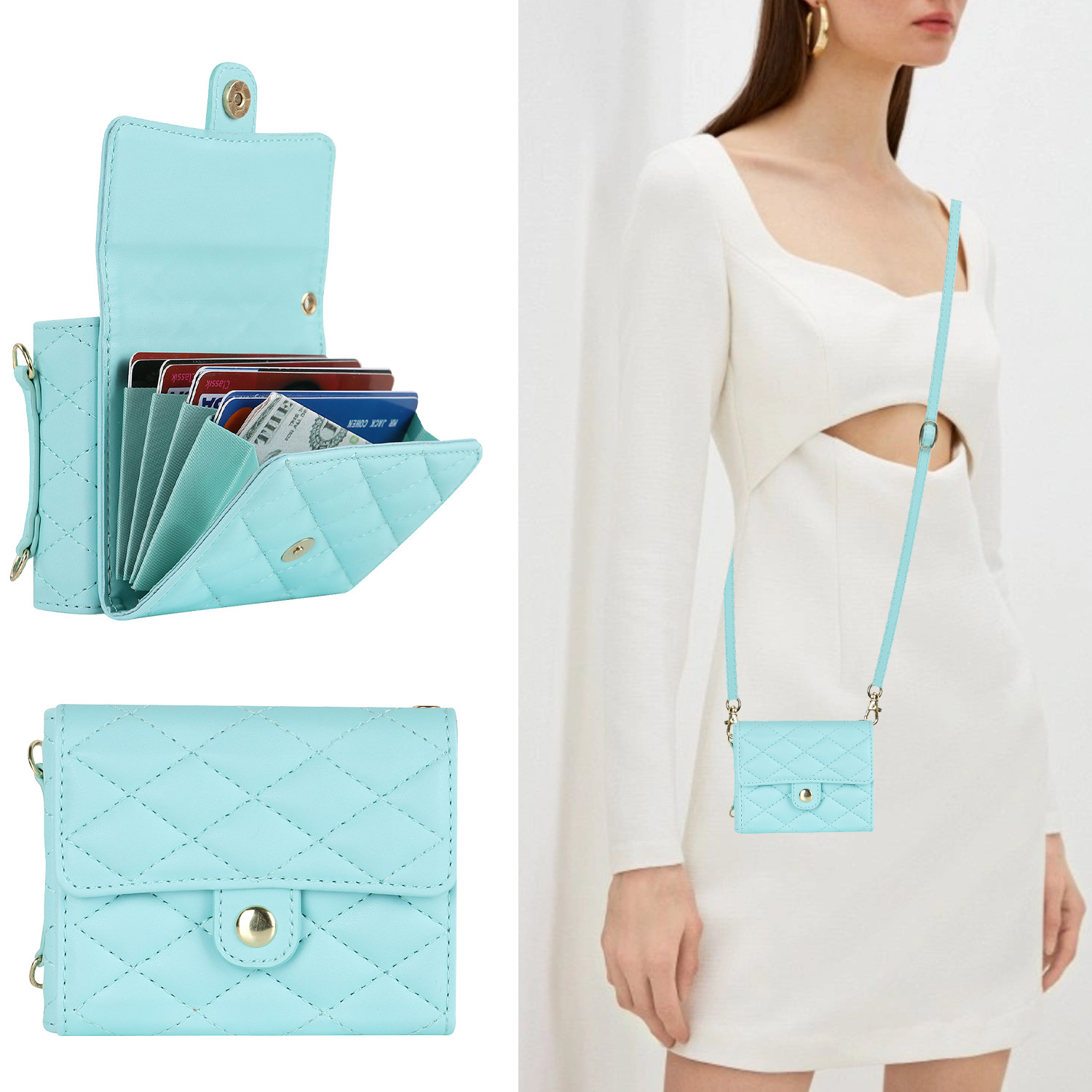 Compatible with Samsung ZFlip 7/6/5 phone case, 4/3 size, Chanel-style crossbody bag, Razr 60/50 folding screen protective case