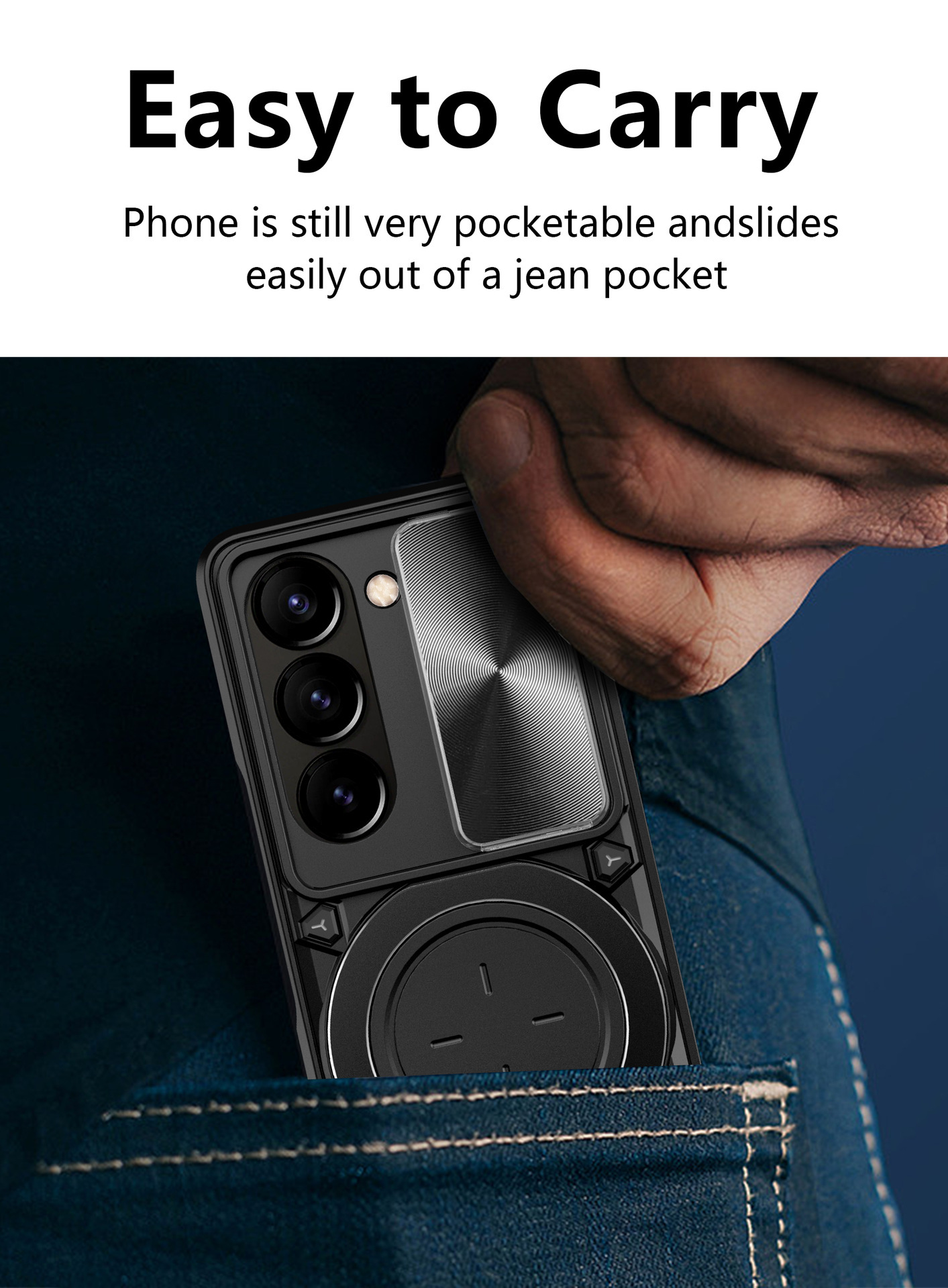Compatible with Samsung ZFold7/6/5/4 phone case, lens sliding window, 360° rotating bracket, FLIP6 folding protective case
