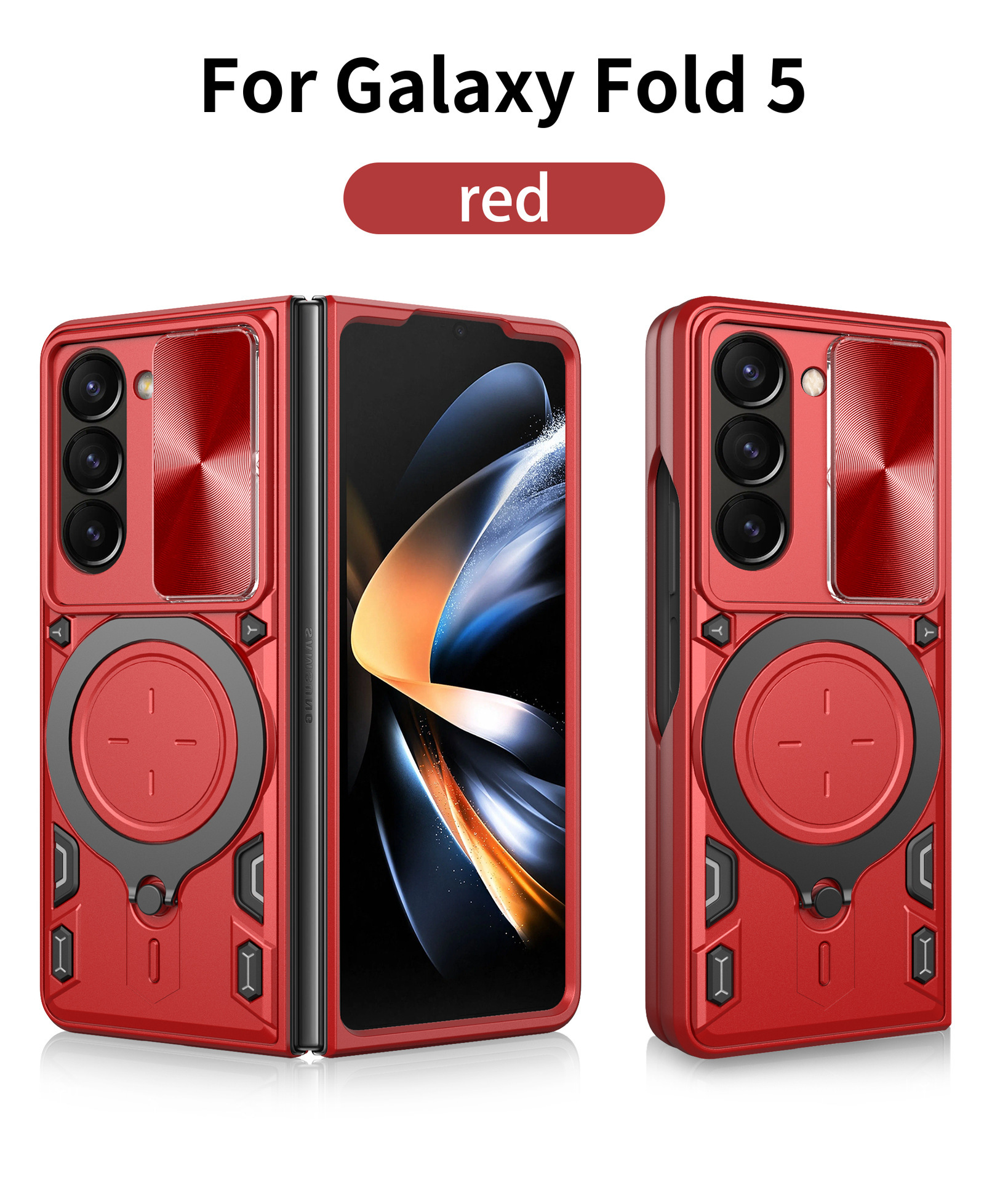 Compatible with Samsung ZFold7/6/5/4 phone case, lens sliding window, 360° rotating bracket, FLIP6 folding protective case
