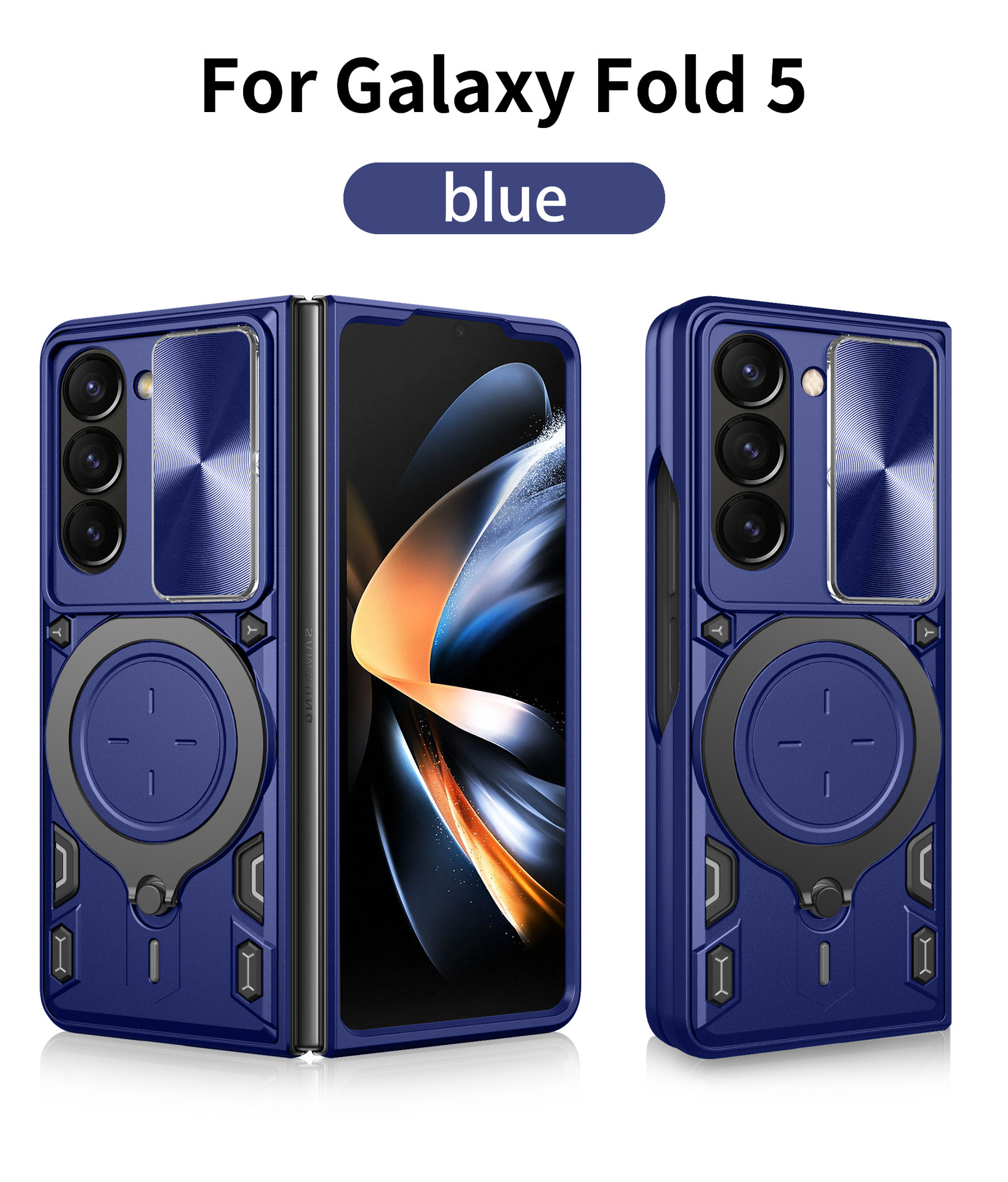 Compatible with Samsung ZFold7/6/5/4 phone case, lens sliding window, 360° rotating bracket, FLIP6 folding protective case