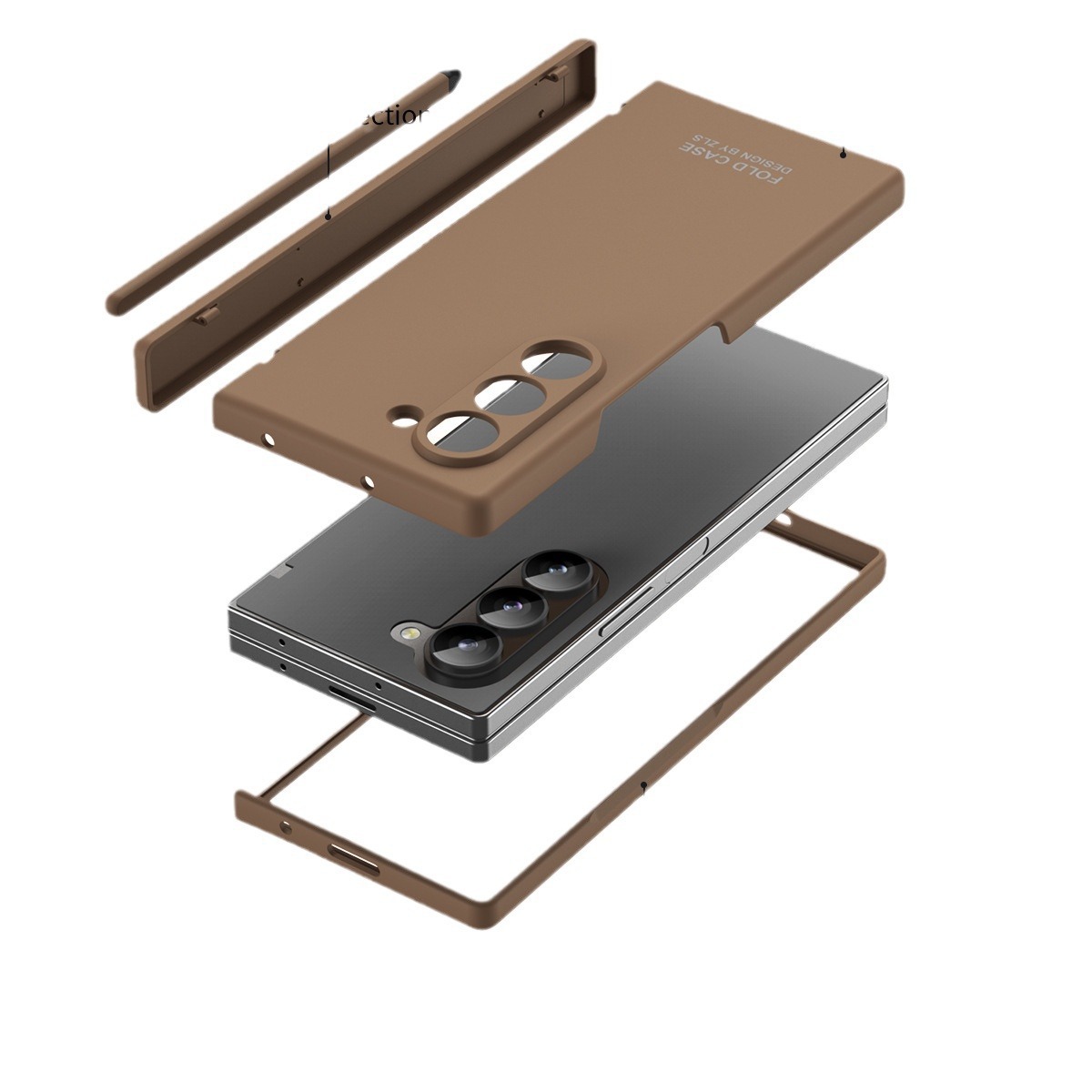 Compatible with Samsung Z Fold7/6 phone case, spring hinge, pen slot, pen cover, film, full-coverage folding screen protective case