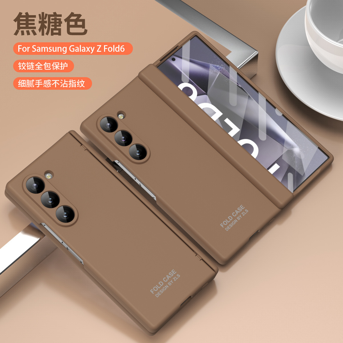 Compatible with Samsung Z Fold7/6 phone case, spring hinge, pen slot, pen cover, film, full-coverage folding screen protective case