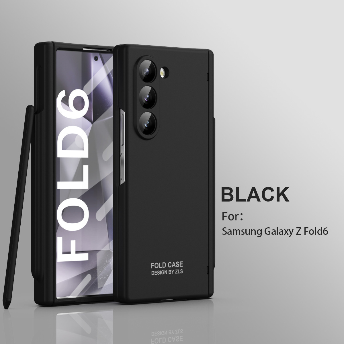 Compatible with Samsung Z Fold7/6 phone case, spring hinge, pen slot, pen cover, film, full-coverage folding screen protective case