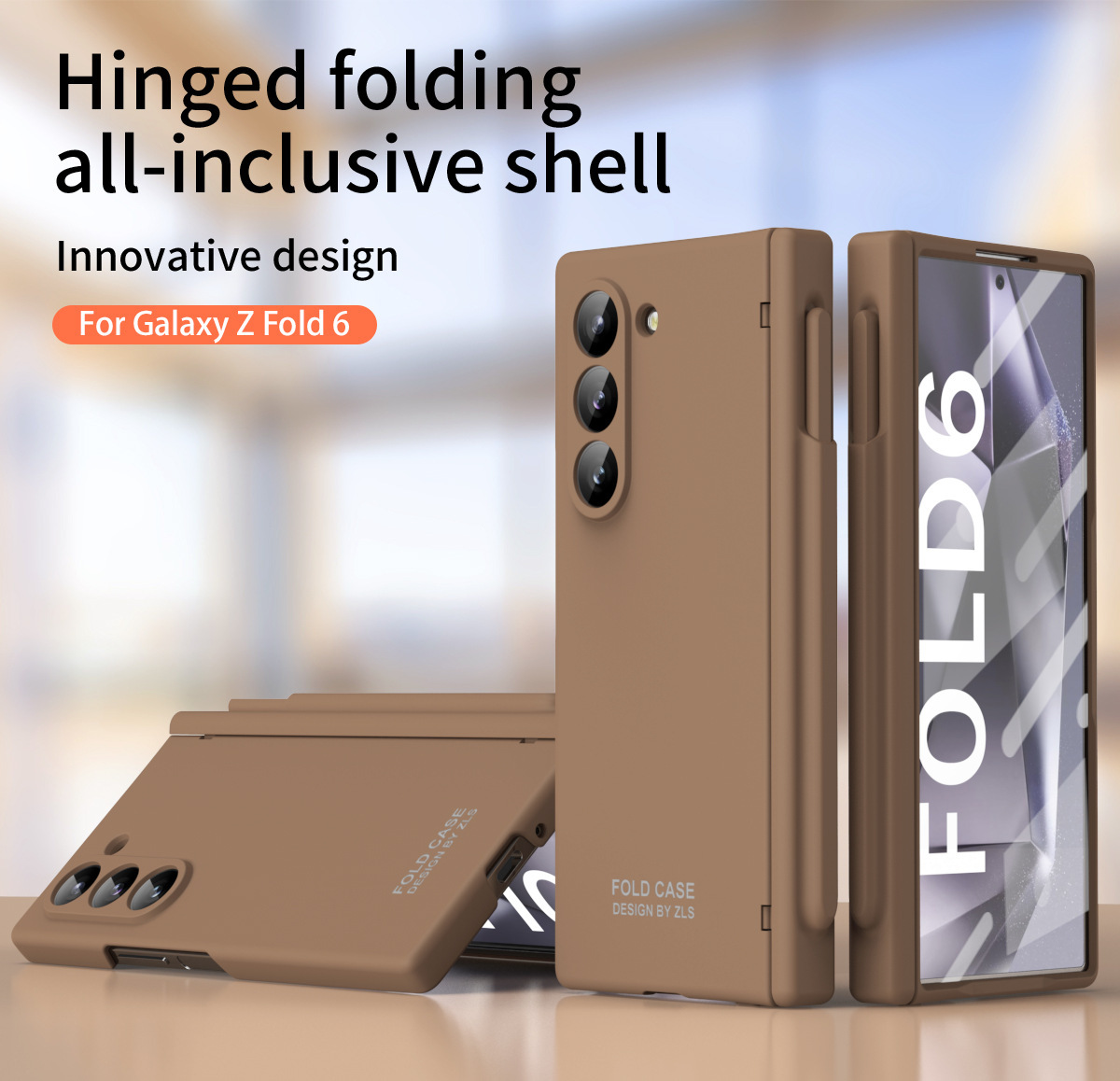 Compatible with Samsung Z Fold7/6 phone case, spring hinge, pen slot, pen cover, film, full-coverage folding screen protective case