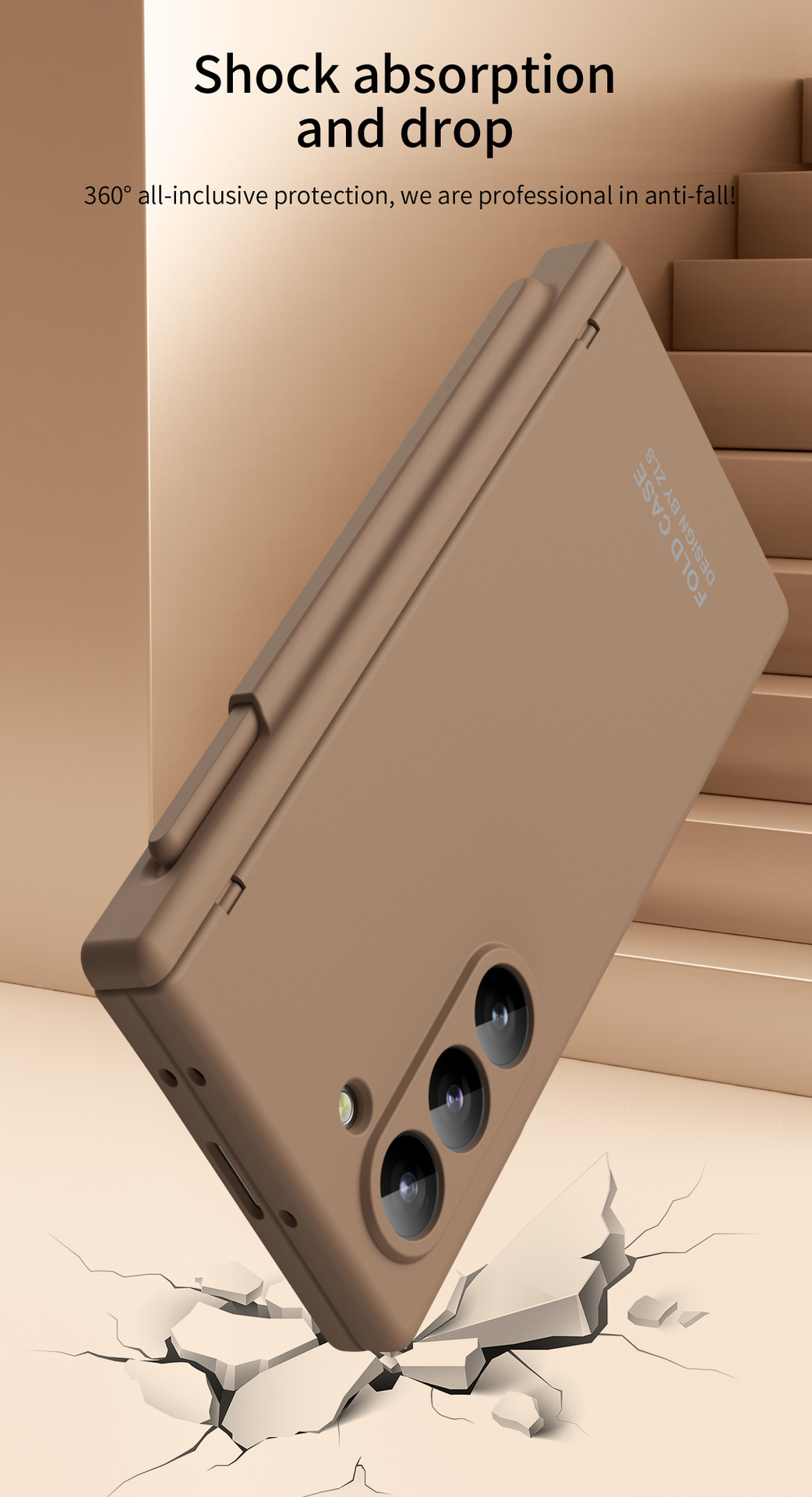 Compatible with Samsung Z Fold7/6 phone case, spring hinge, pen slot, pen cover, film, full-coverage folding screen protective case