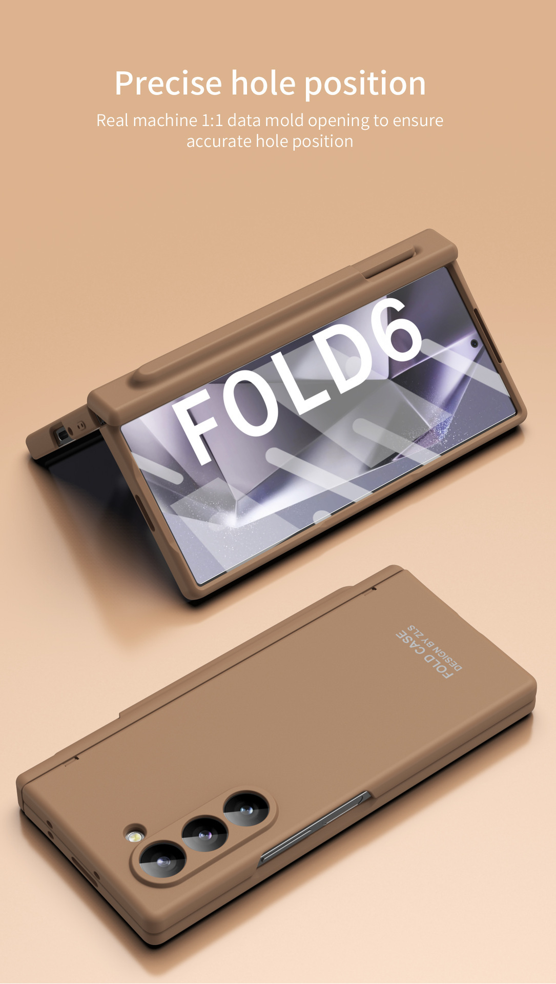 Compatible with Samsung Z Fold7/6 phone case, spring hinge, pen slot, pen cover, film, full-coverage folding screen protective case