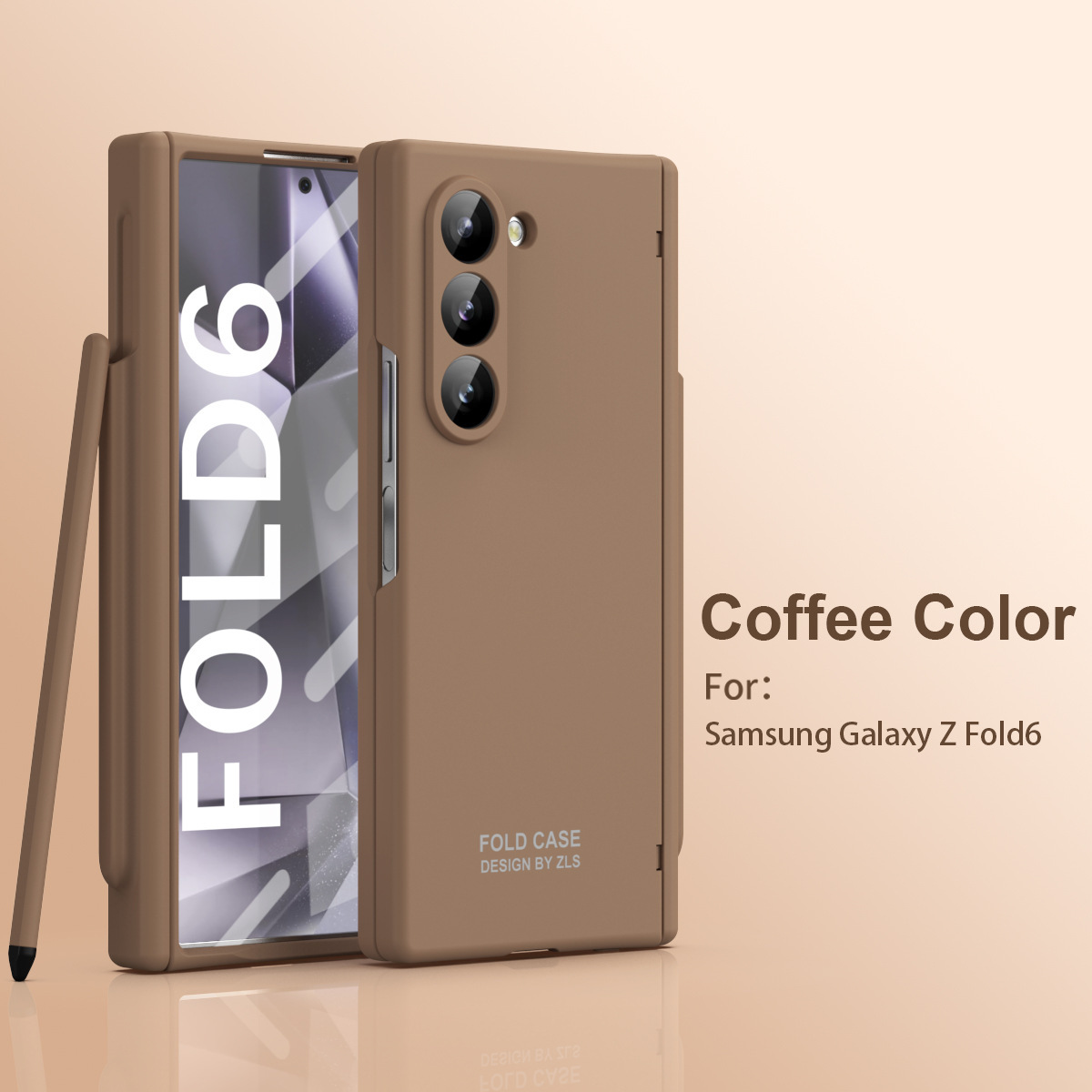 Compatible with Samsung Z Fold7/6 phone case, spring hinge, pen slot, pen cover, film, full-coverage folding screen protective case