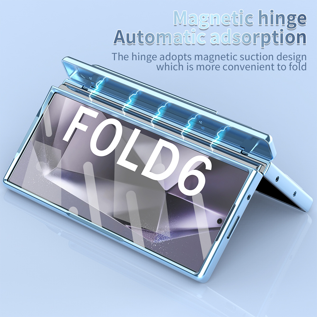 Compatible with Samsung Z Fold6/7/8 phone case, spring hinge, pen slot, includes pen, lens protector, full-coverage protective case.