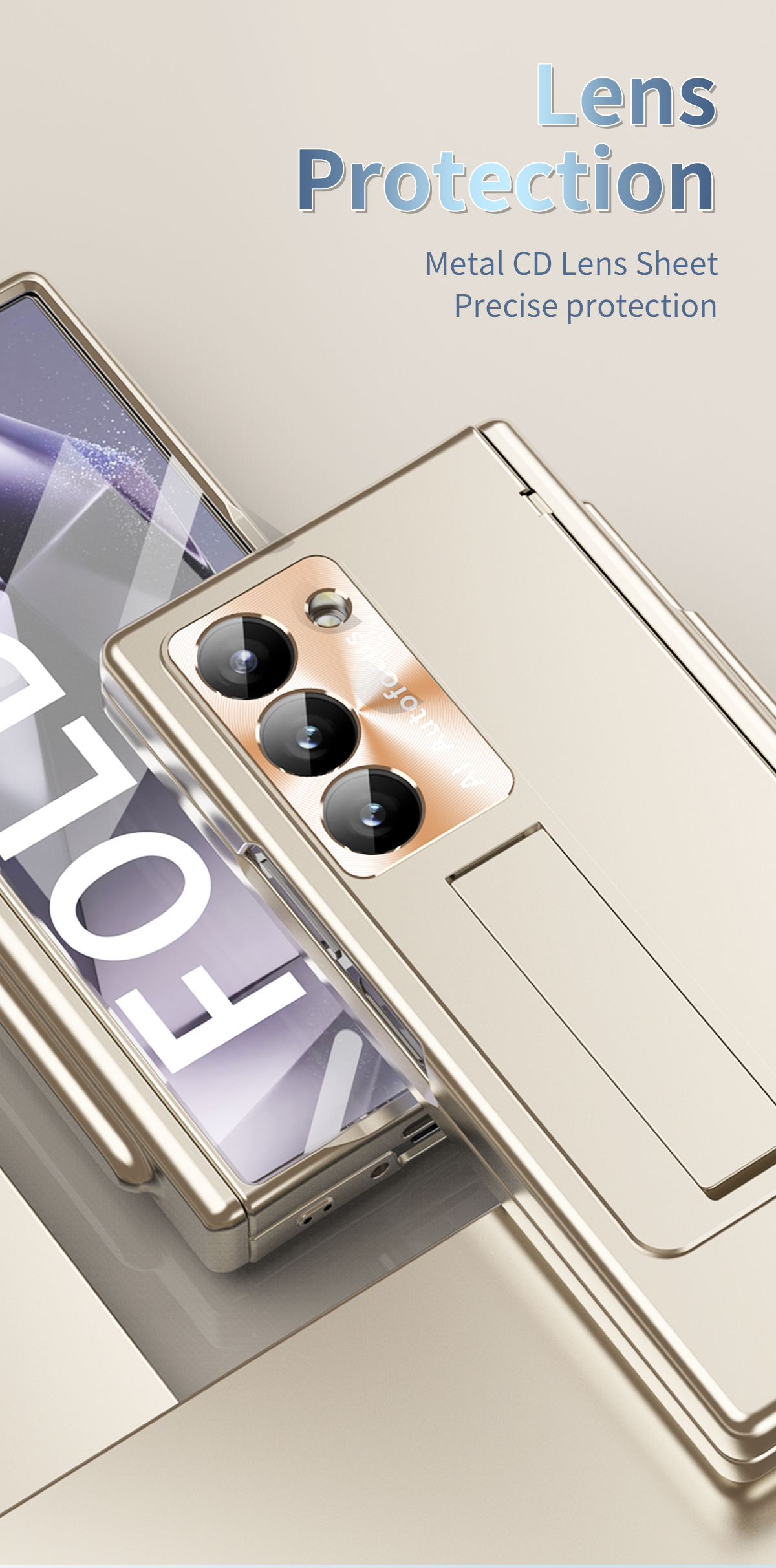 Compatible with Samsung Z Fold6/7/8 phone case, spring hinge, pen slot, includes pen, lens protector, full-coverage protective case.