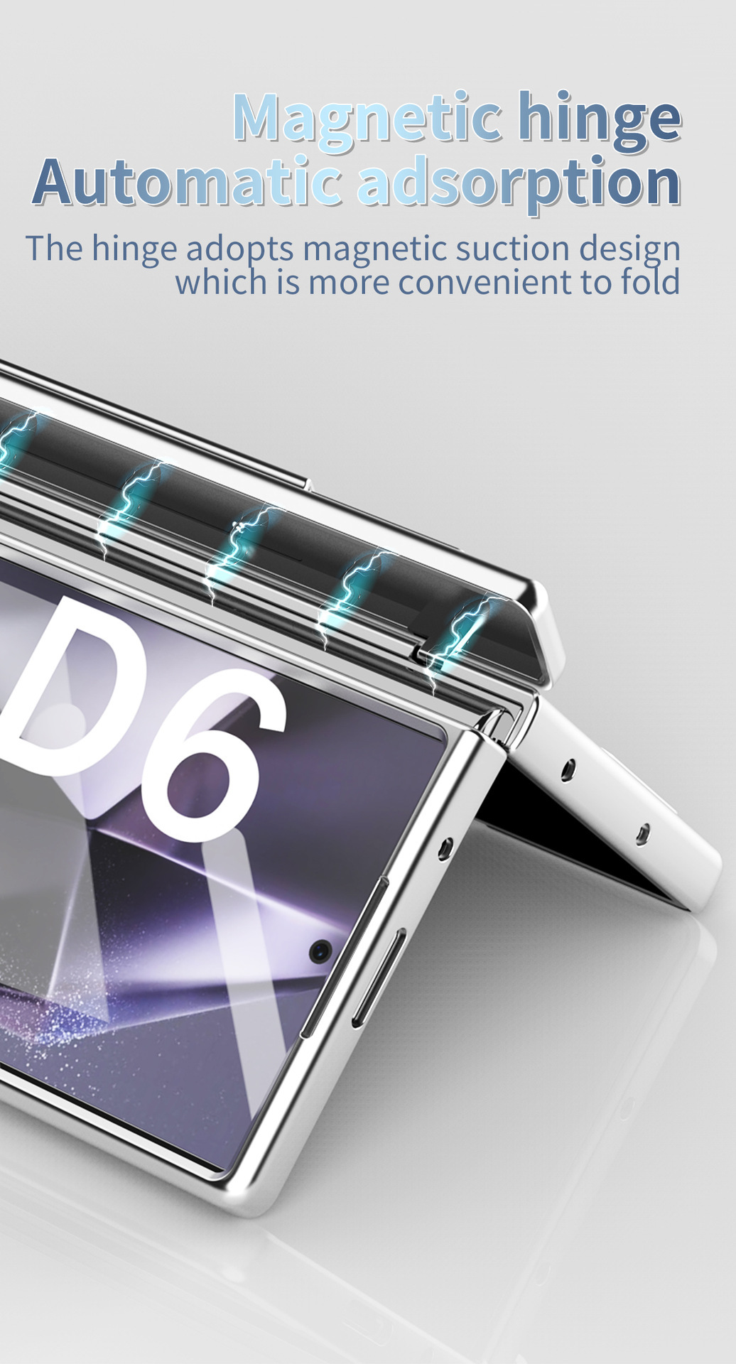 Compatible with Samsung Z Fold6/7/8 phone case, spring hinge, pen slot, includes pen, lens protector, full-coverage protective case.