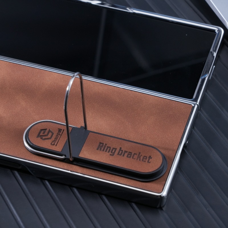 Compatible with Samsung Z Fold8 Ultra phone case, 7/6 vegan leather, electroplated stand, 5/4/3 folding screen protective case