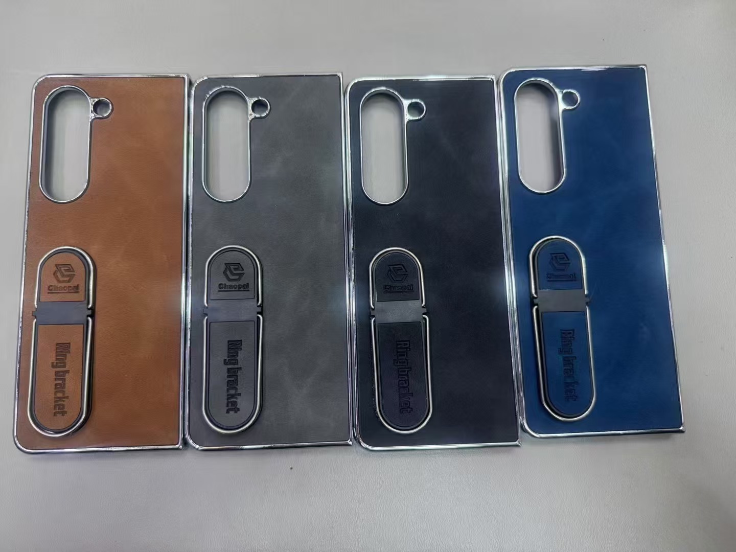 Compatible with Samsung Z Fold8 Ultra phone case, 7/6 vegan leather, electroplated stand, 5/4/3 folding screen protective case