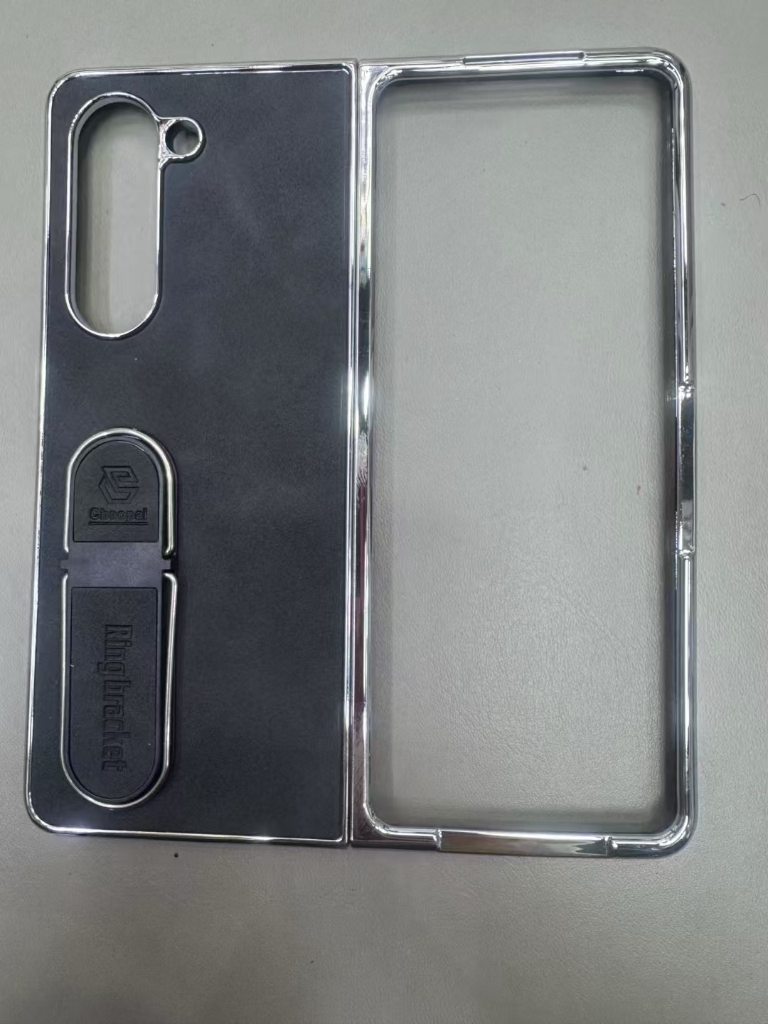 Compatible with Samsung Z Fold8 Ultra phone case, 7/6 vegan leather, electroplated stand, 5/4/3 folding screen protective case