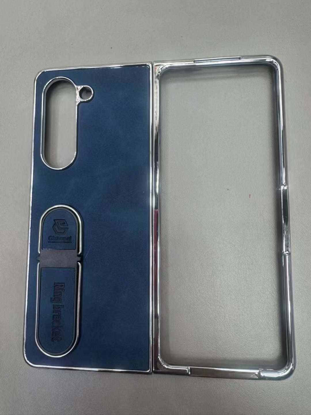 Compatible with Samsung Z Fold8 Ultra phone case, 7/6 vegan leather, electroplated stand, 5/4/3 folding screen protective case