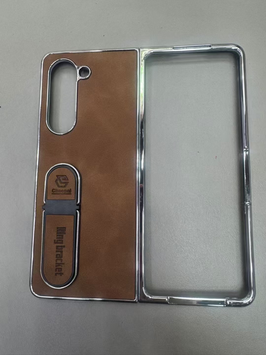 Compatible with Samsung Z Fold8 Ultra phone case, 7/6 vegan leather, electroplated stand, 5/4/3 folding screen protective case