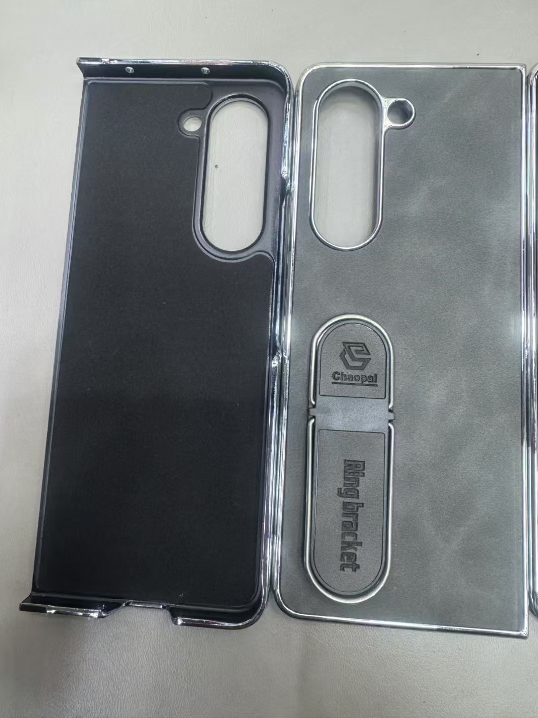 Compatible with Samsung Z Fold8 Ultra phone case, 7/6 vegan leather, electroplated stand, 5/4/3 folding screen protective case
