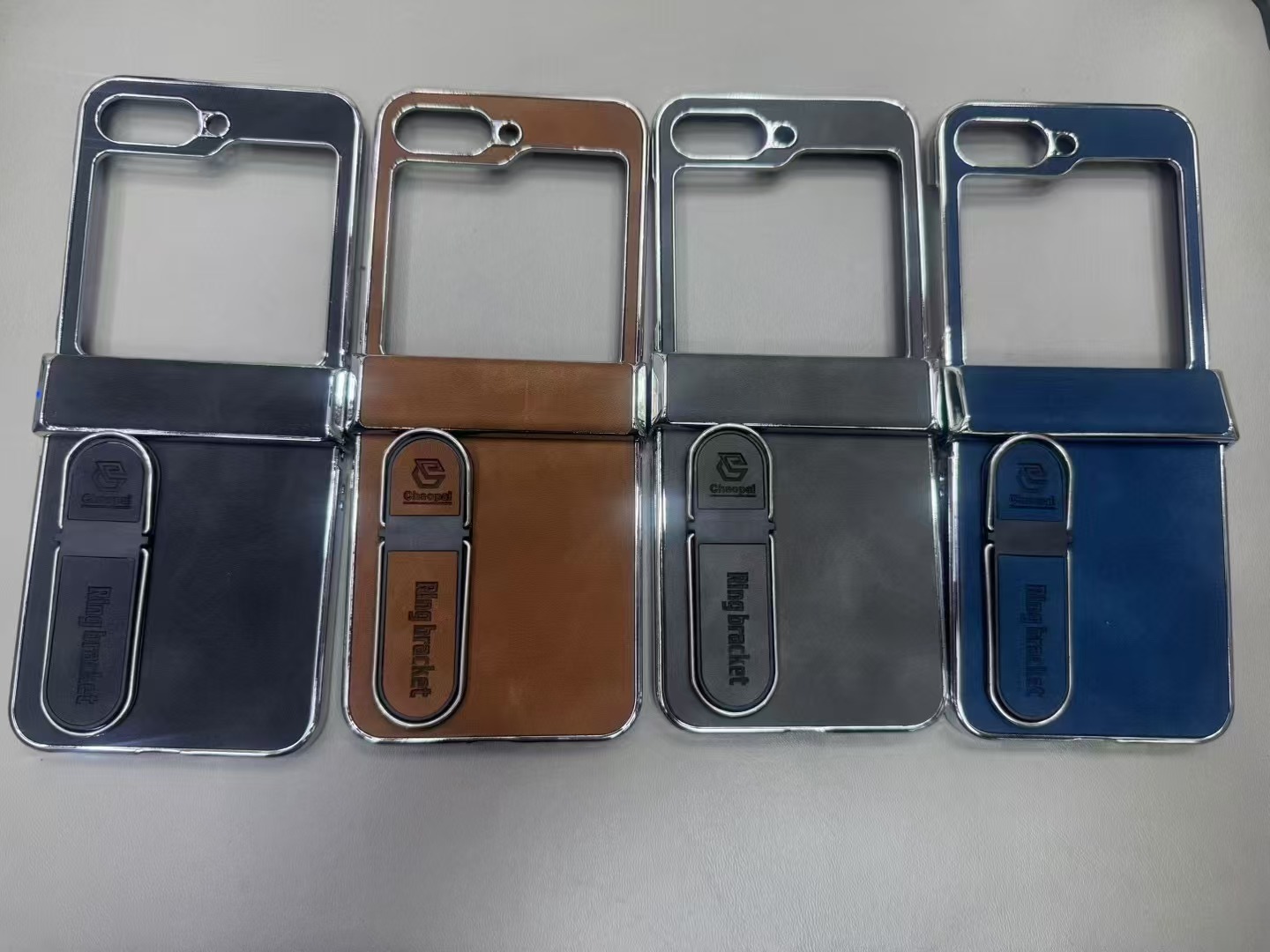 Compatible with Samsung Z Fold8 Ultra phone case, 7/6 vegan leather, electroplated stand, 5/4/3 folding screen protective case