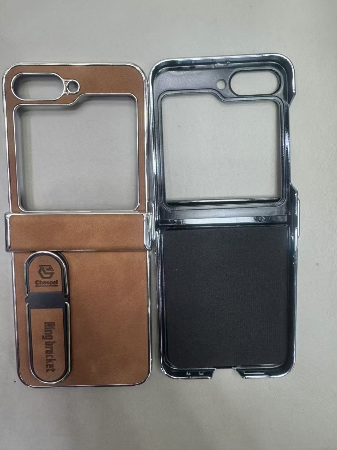 Compatible with Samsung Z Fold8 Ultra phone case, 7/6 vegan leather, electroplated stand, 5/4/3 folding screen protective case