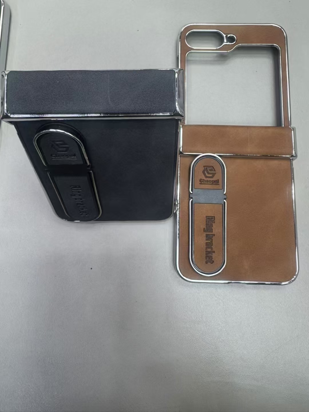 Compatible with Samsung Z Fold8 Ultra phone case, 7/6 vegan leather, electroplated stand, 5/4/3 folding screen protective case