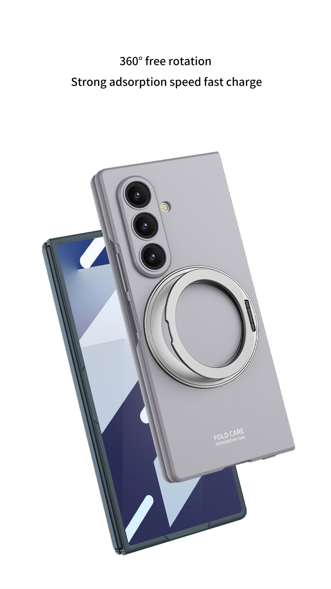 Compatible with Samsung Z Fold8U phone case 7/6 wireless charging magnetic 360° rotating stand 5/4 ultra-thin protective case