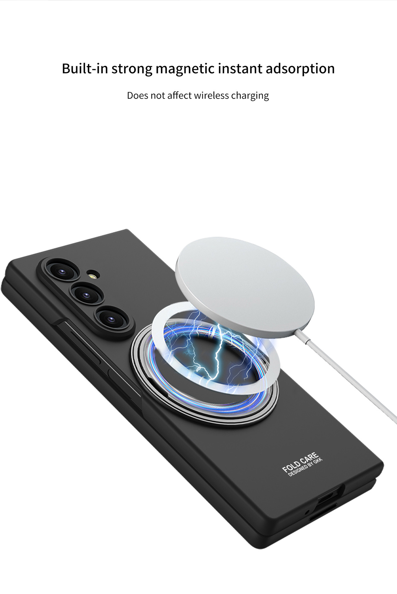 Compatible with Samsung Z Fold8U phone case 7/6 wireless charging magnetic 360° rotating stand 5/4 ultra-thin protective case