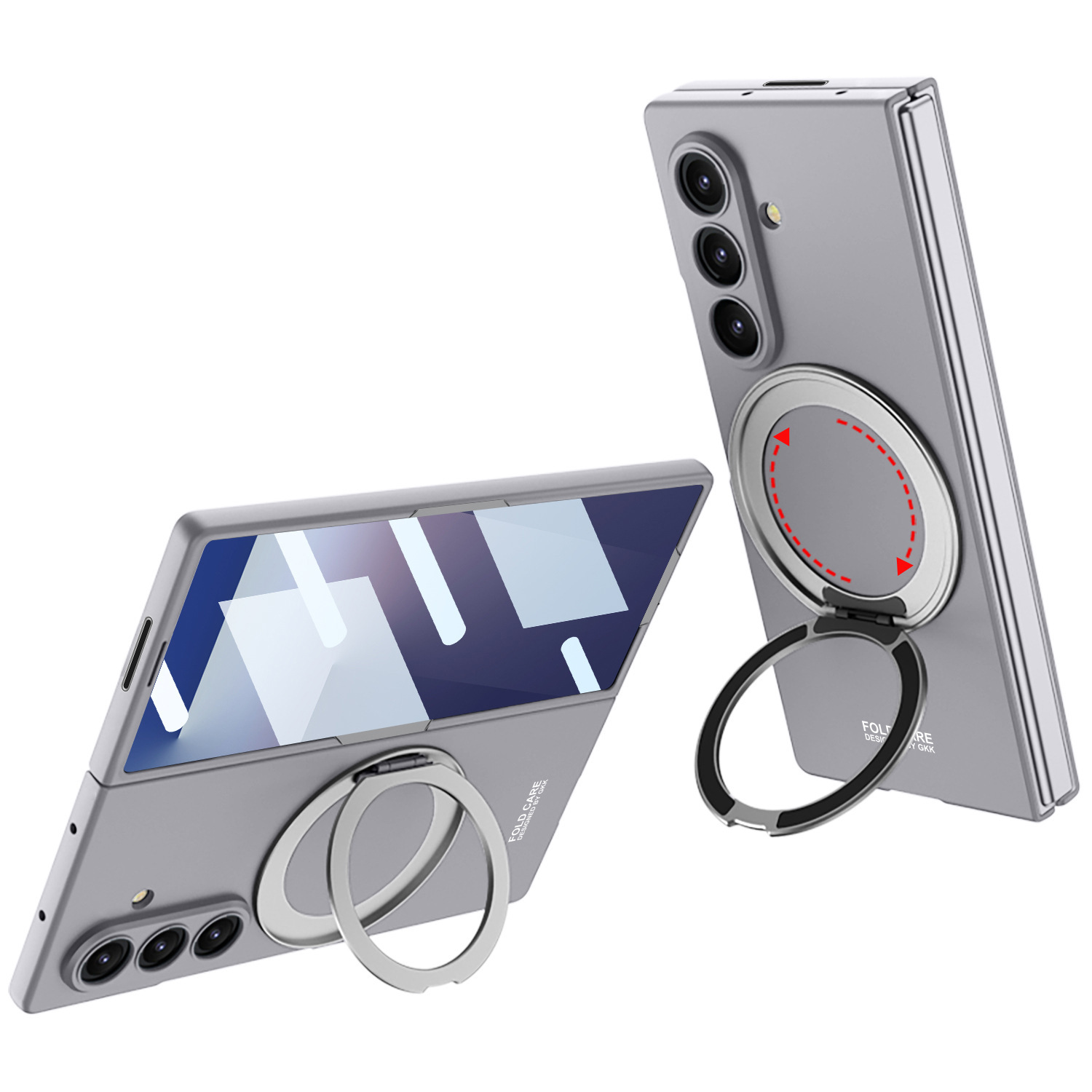 Compatible with Samsung Z Fold8U phone case 7/6 wireless charging magnetic 360° rotating stand 5/4 ultra-thin protective case