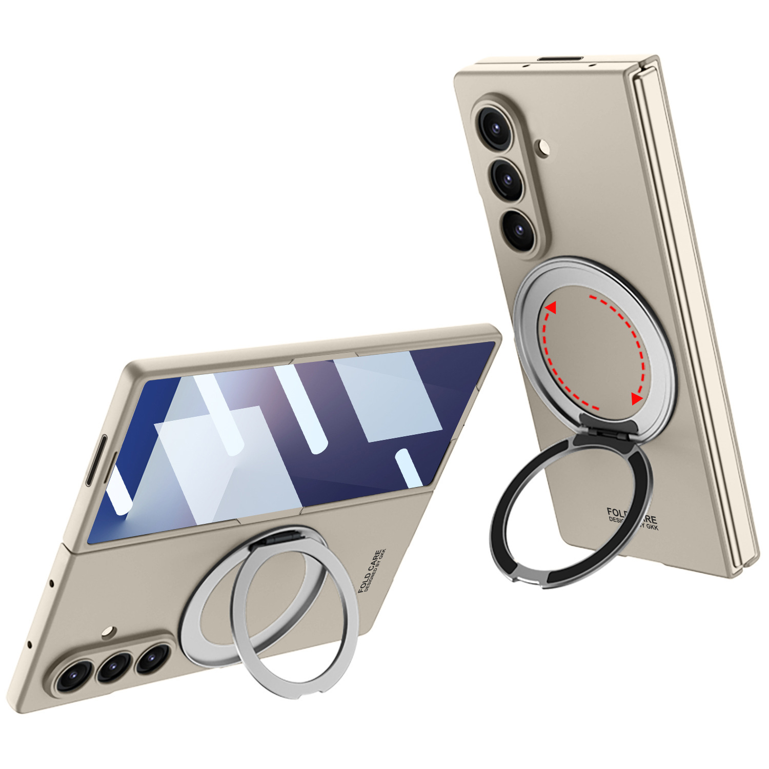 Compatible with Samsung Z Fold8U phone case 7/6 wireless charging magnetic 360° rotating stand 5/4 ultra-thin protective case