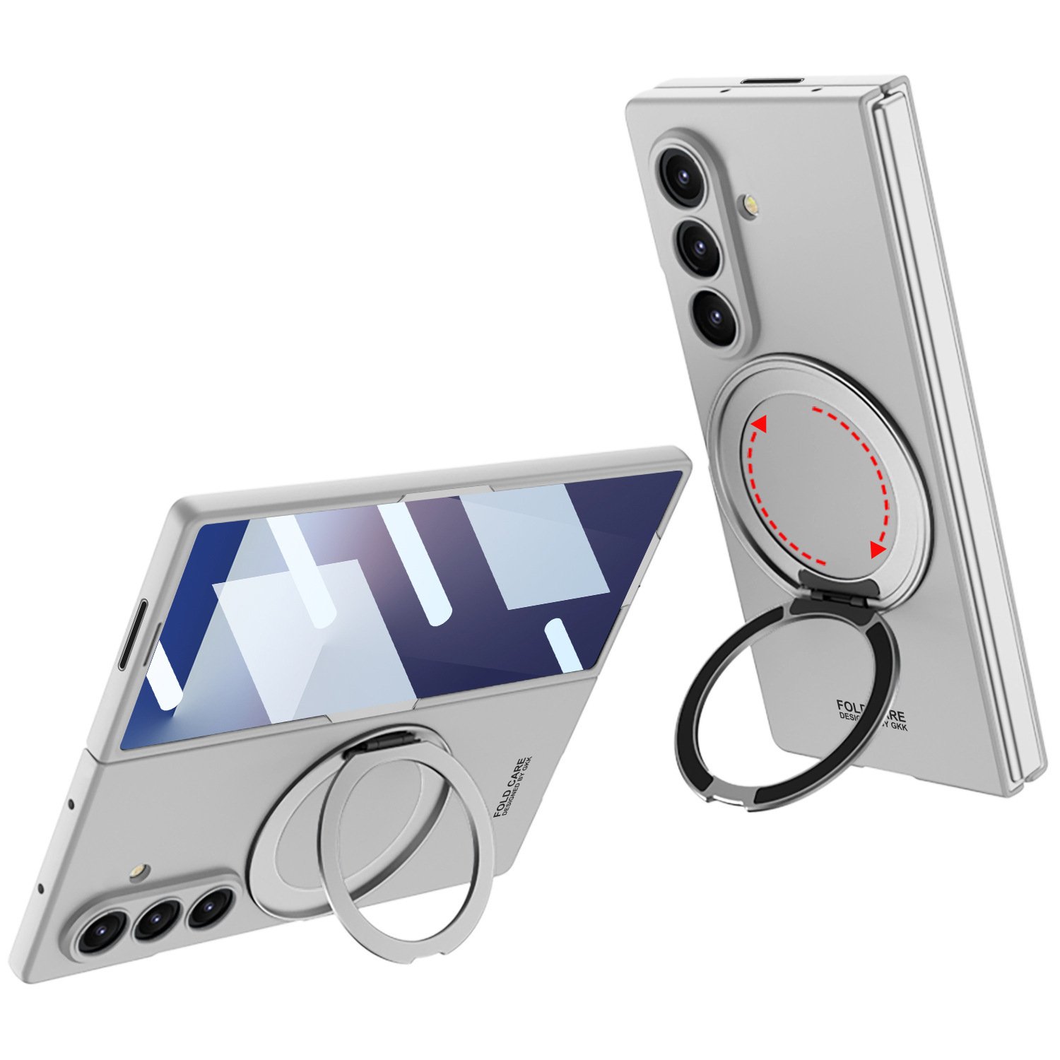 Compatible with Samsung Z Fold8U phone case 7/6 wireless charging magnetic 360° rotating stand 5/4 ultra-thin protective case