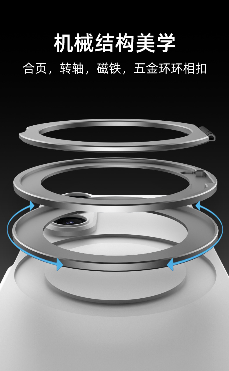 Compatible with Samsung Z Fold8U phone case 7/6 wireless charging magnetic 360° rotating stand 5/4 ultra-thin protective case