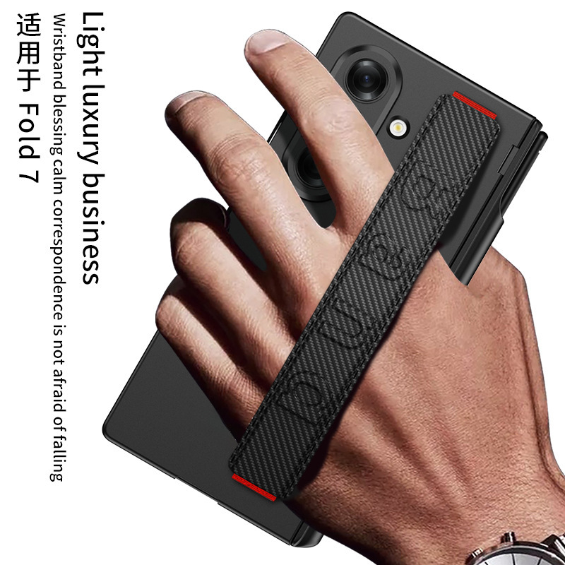 Compatible with Samsung Z Fold8U phone case, 7/6 elastic wrist strap, pen holder case, full coverage, 5/4 folding screen protective case