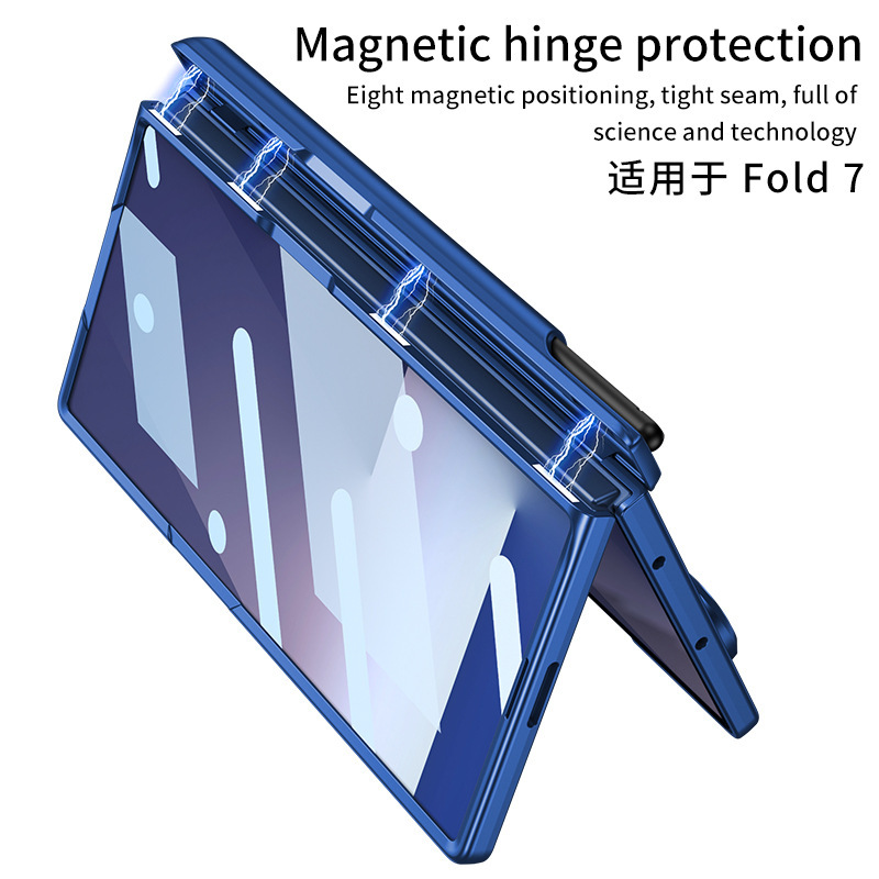 Compatible with Samsung Z Fold8U phone case, 7/6 elastic wrist strap, pen holder case, full coverage, 5/4 folding screen protective case