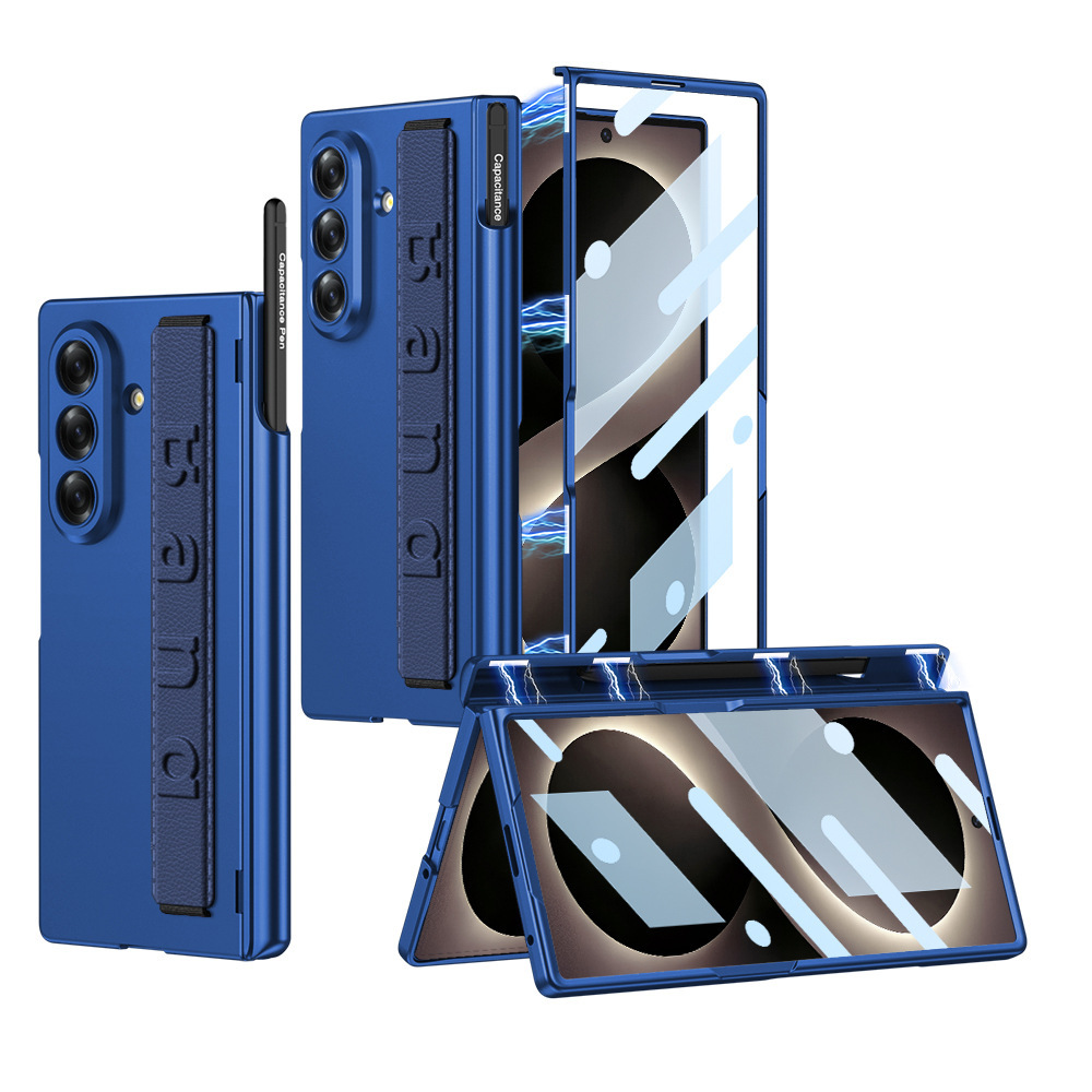 Compatible with Samsung Z Fold8U phone case, 7/6 elastic wrist strap, pen holder case, full coverage, 5/4 folding screen protective case