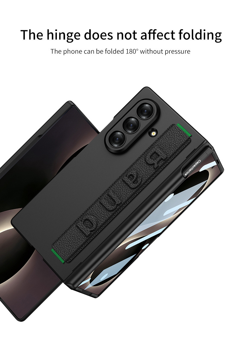 Compatible with Samsung Z Fold8U phone case, 7/6 elastic wrist strap, pen holder case, full coverage, 5/4 folding screen protective case