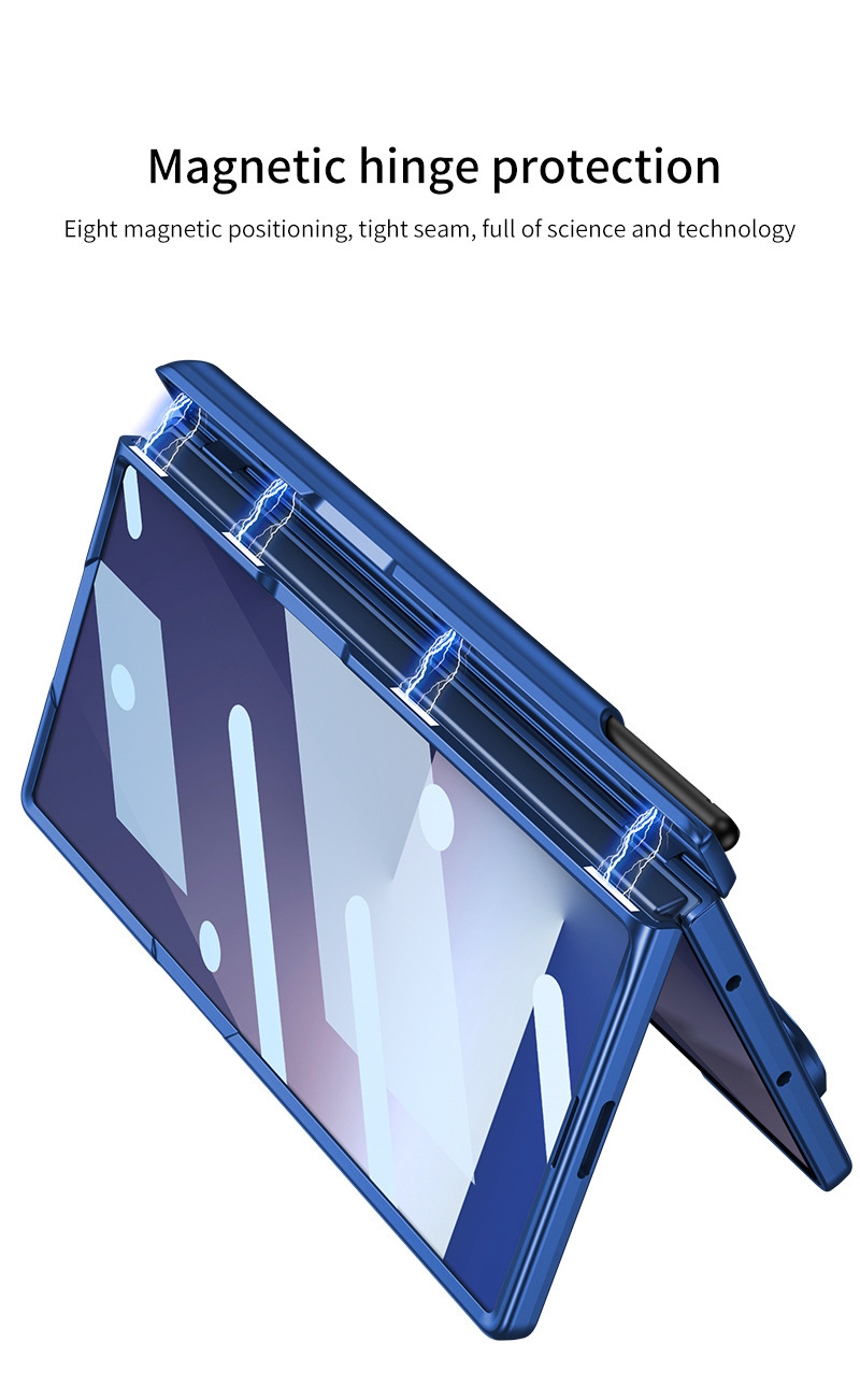 Compatible with Samsung Z Fold8U phone case, 7/6 elastic wrist strap, pen holder case, full coverage, 5/4 folding screen protective case