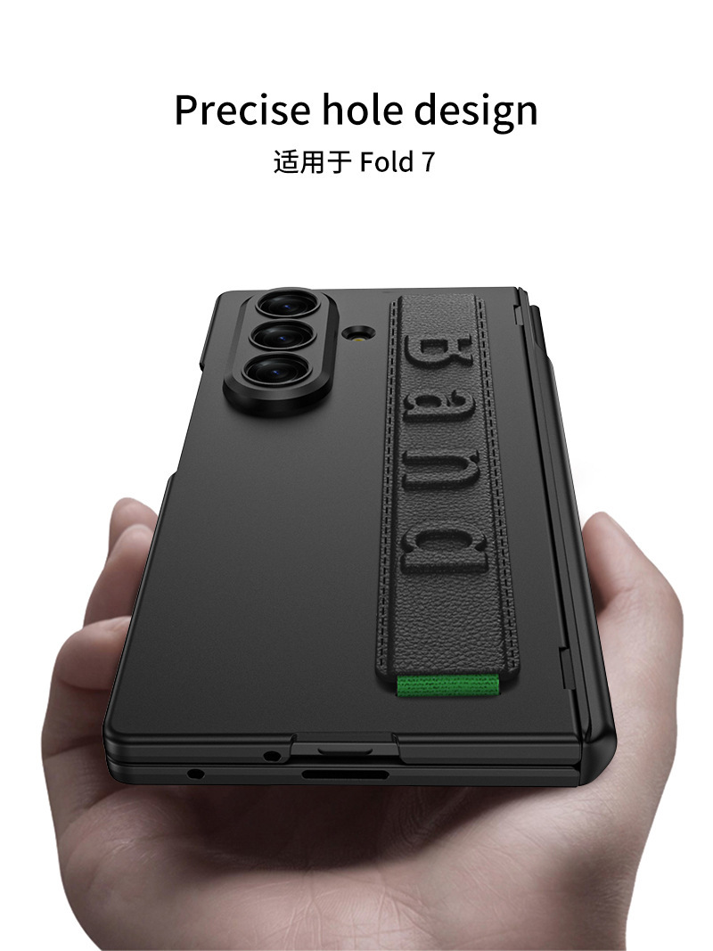 Compatible with Samsung Z Fold8U phone case, 7/6 elastic wrist strap, pen holder case, full coverage, 5/4 folding screen protective case