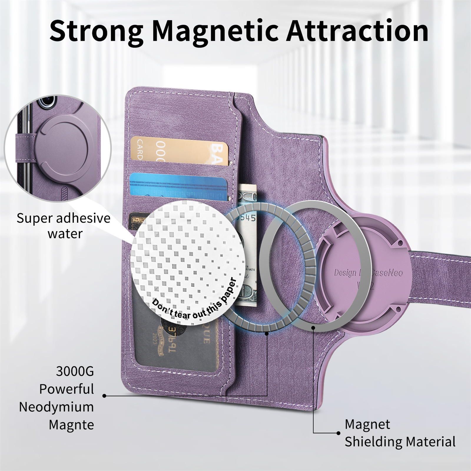 Compatible with Samsung Z Fold8U phone case 7/6/5 magnetic 2-in-1 flip cover with SIM card slot 4/3 drop protection case