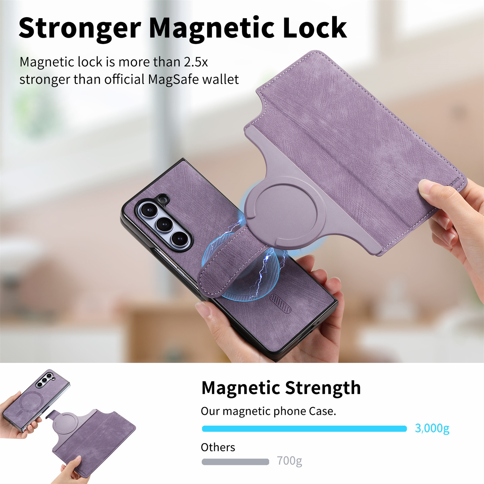 Compatible with Samsung Z Fold8U phone case 7/6/5 magnetic 2-in-1 flip cover with SIM card slot 4/3 drop protection case
