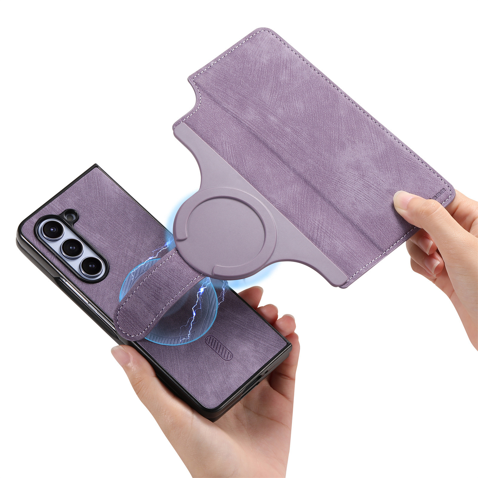 Compatible with Samsung Z Fold8U phone case 7/6/5 magnetic 2-in-1 flip cover with SIM card slot 4/3 drop protection case