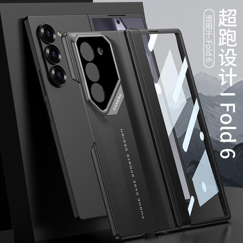 Compatible with Samsung Z Fold7/6 phone case, 5/4 magnetic hinge, supercar-style full-coverage drop-proof folding protective case.