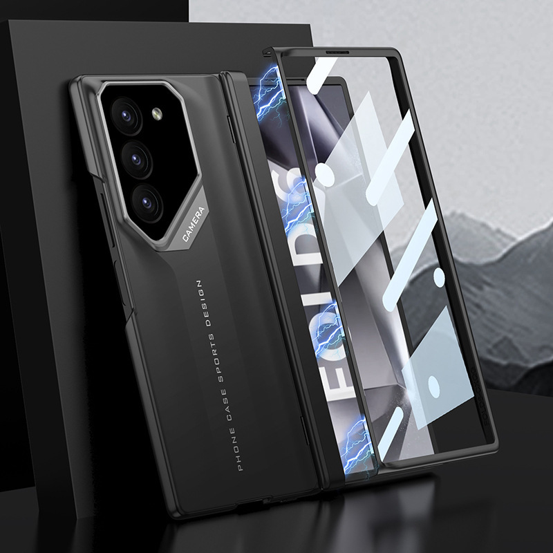 Compatible with Samsung Z Fold7/6 phone case, 5/4 magnetic hinge, supercar-style full-coverage drop-proof folding protective case.